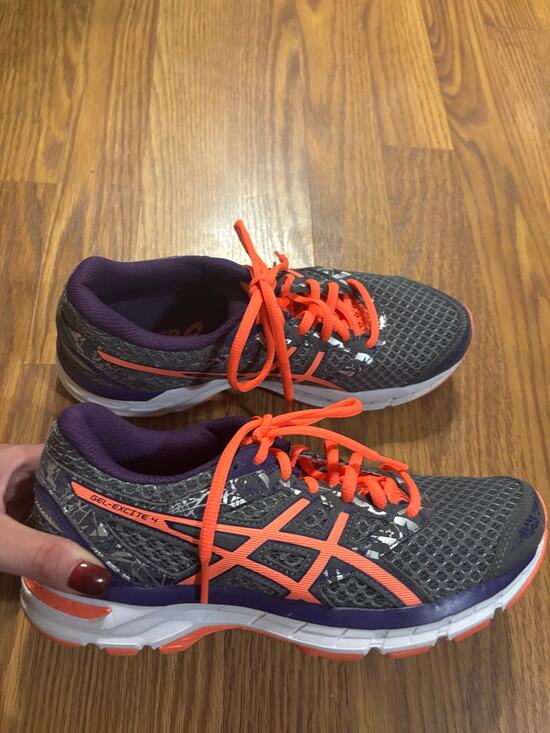 ASICS Shoes - ASICS Gel- Excite 4 Gray/ Orange Athletic Running Shoes/ Sneakers